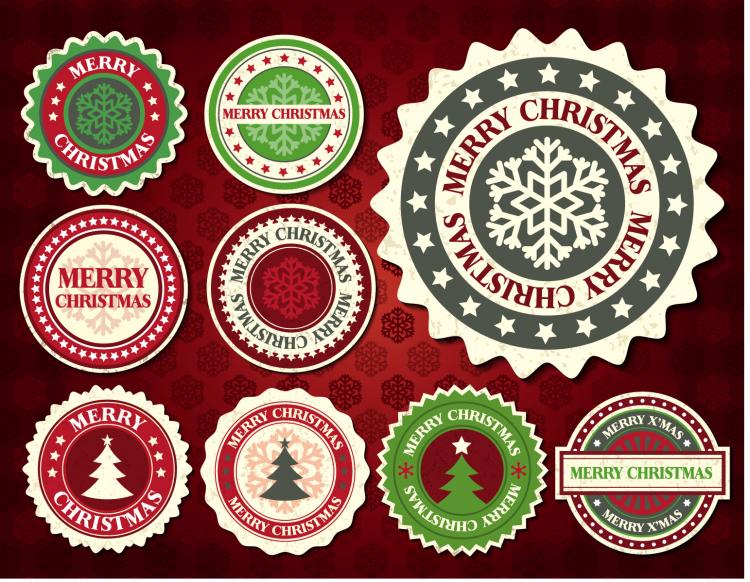 free vector Christmas snowflake pattern label 01 vector