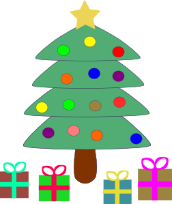 free vector Christmas Tree Gifts clip art