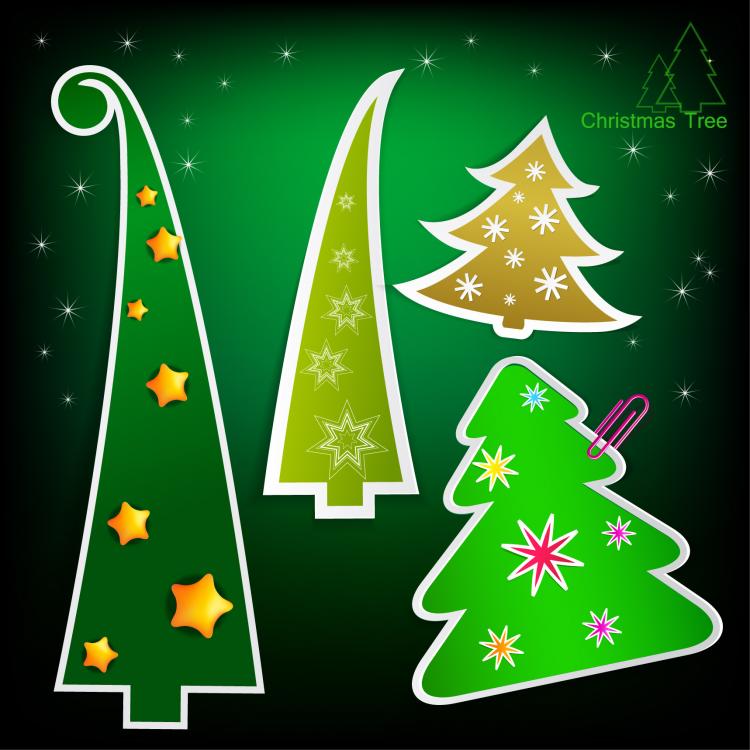 free vector Christmas tree tags 03 vector