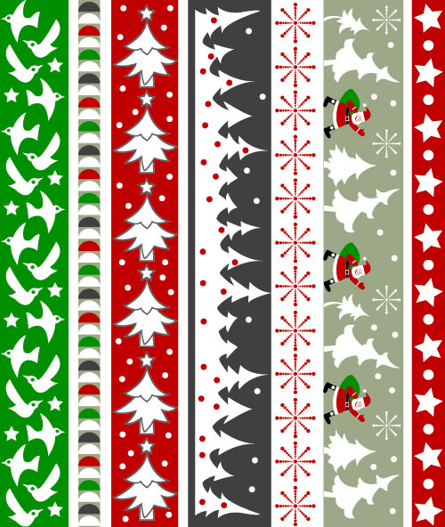 free vector Christmas two sides continuous background 01 vector