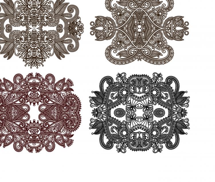free vector Classic decorative patterns elements 01 vector