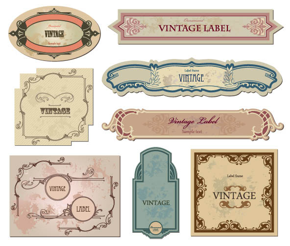 free vector Classic europeanstyle bottle labels and stickers vector