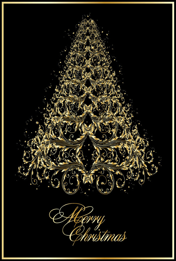 free vector Classic europeanstyle christmas tree pattern vector