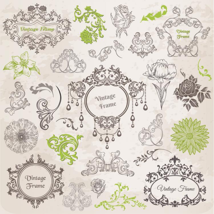 free vector Classic lace pattern 02 vector