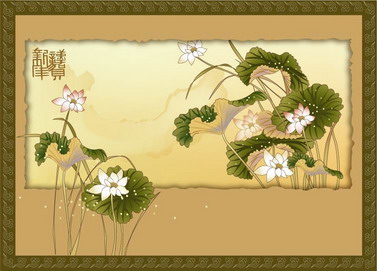free vector Classic painting flowers the lower part 7p