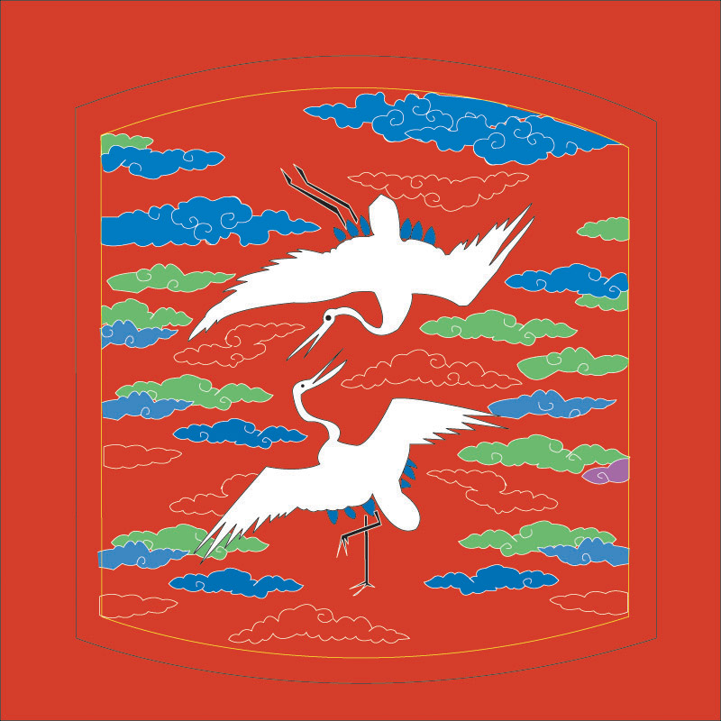 free vector Classical chinese auspicious crane map vector
