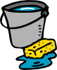 free vector Cleaning Bucket Sponge Water clip art