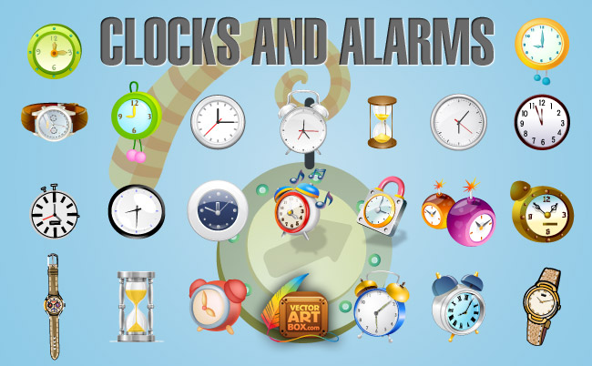 free vector Clocks and Watches Icon Set