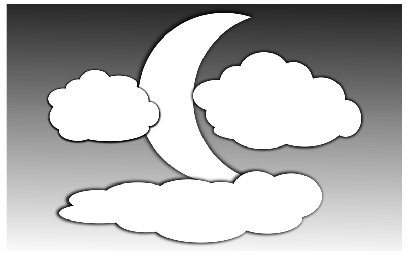 free vector Clouds and the Moon 2