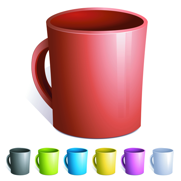 free vector Coffee coffee beans mugs vector