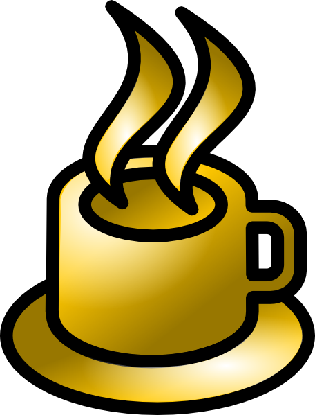 free vector Coffee Cup Gold Theme clip art