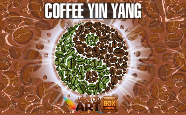 free vector Coffee Yin Yang