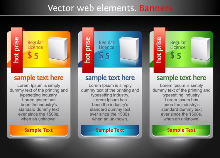 free vector Color banners banner01 vector
