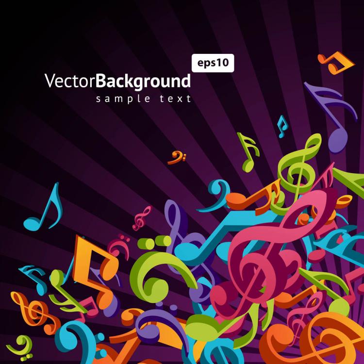 free vector Color music key symbols 03 vector