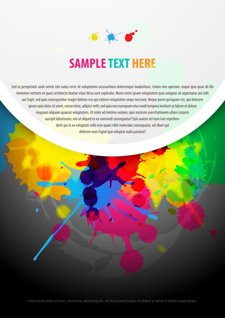 free vector Color paint splashes background 01 vector