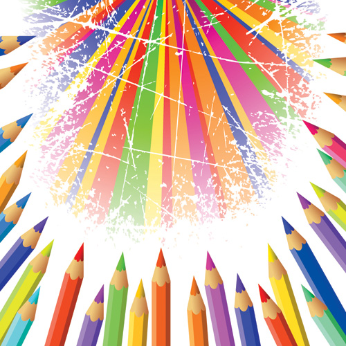 free vector Color pencil theme vector