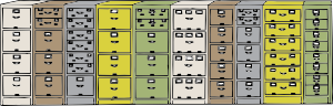 free vector Colored Filing Cabinets clip art