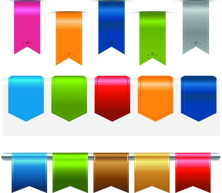 free vector Colored silk label 02 vector