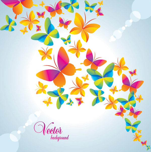 free vector Colorful butterfly background vector 2