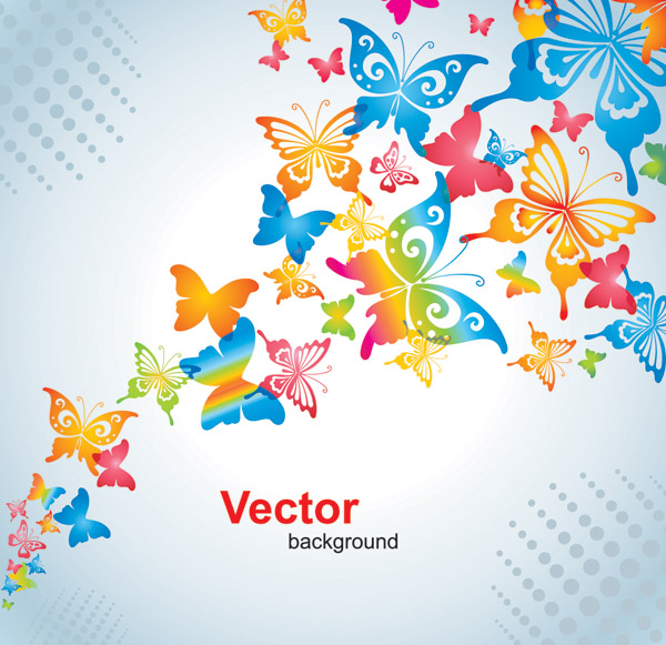 free vector Colorful butterfly vector background