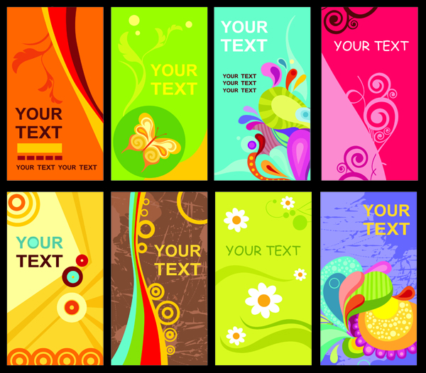 free vector Colorful card templates