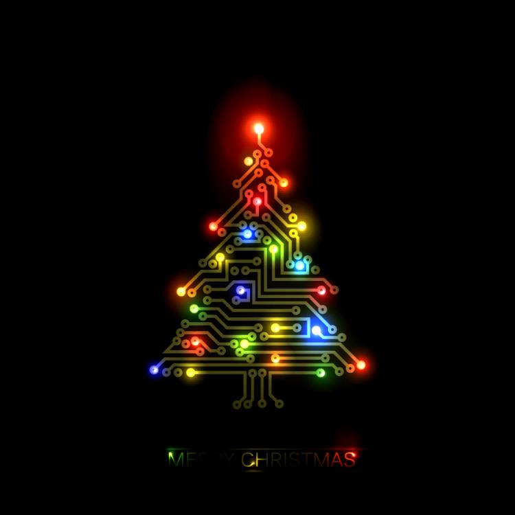 free vector Colorful christmas tree 02 vector