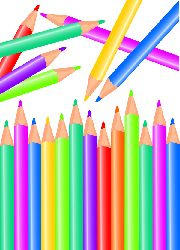 free vector Colorful color pencil vector