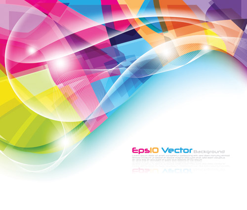 free vector Colorful dynamic lines of the vector
