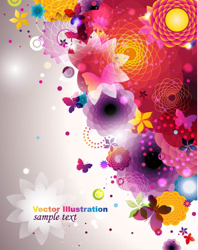 free vector Colorful fashion pattern 04 vector