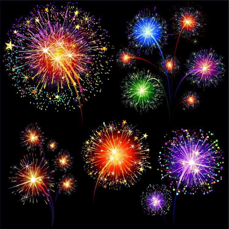 free vector Colorful fireworks 01 vector
