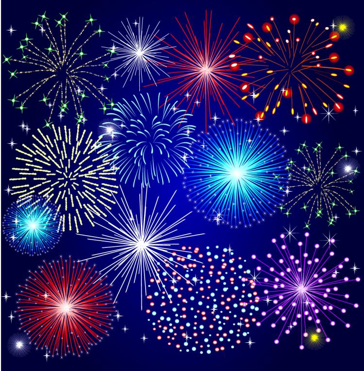 free vector Colorful fireworks 03 vector
