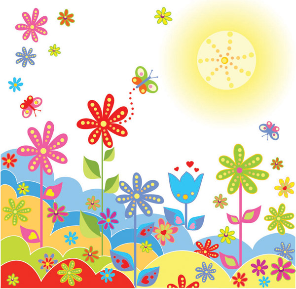 free vector Colorful flower card background vector