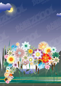 free vector Colorful flower pattern vector material