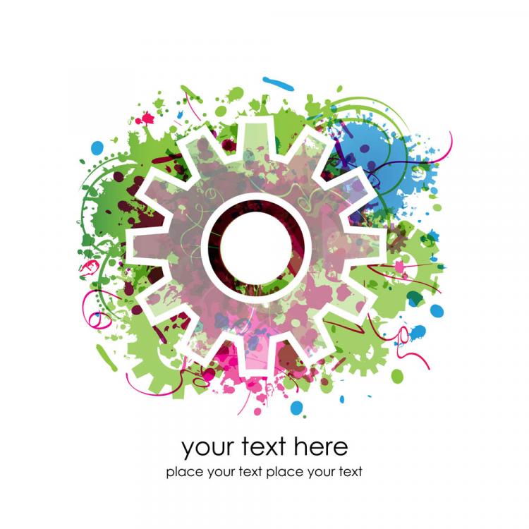 free vector Colorful gears background 02 vector