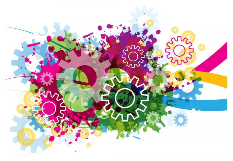 free vector Colorful gears background 03 vector