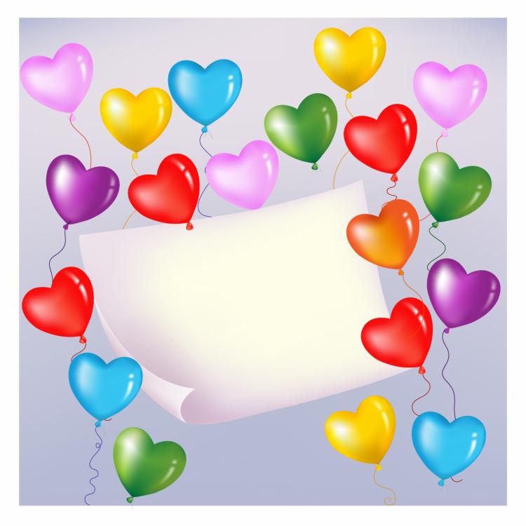 free vector Colorful heart shaped balloons