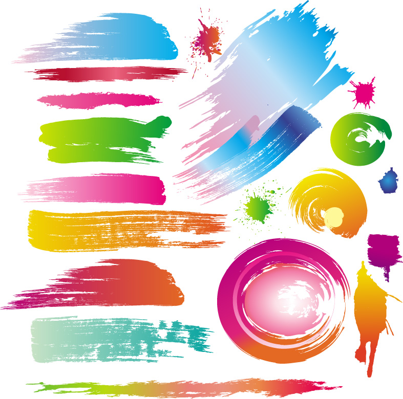 free vector Colorful ink vector