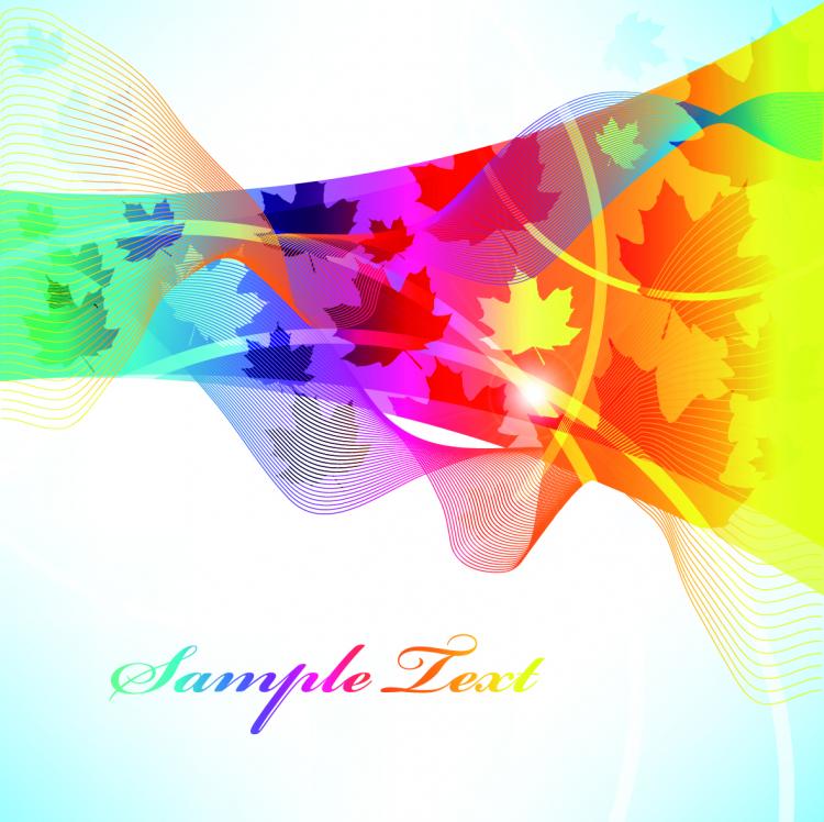free vector Colorful leaves background vector elements