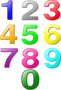 free vector Colorful Numbers clip art