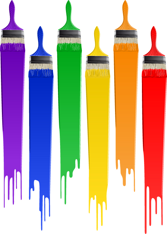 free vector Colorful paint theme vector
