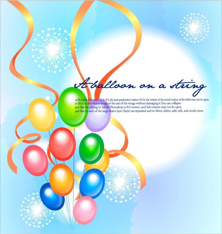 free vector Colorful ribbon balloon festival fireworks background vector 2