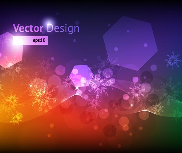 free vector Colorful snowflake background vector