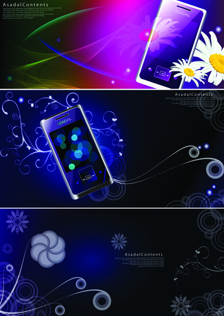 free vector Colorful vector background dream phone patterns