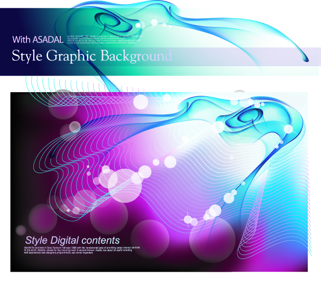free vector Colorful vector background flow line phantom 1