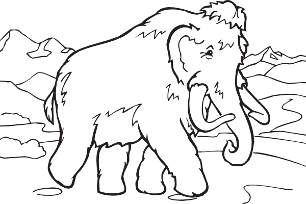 free vector Coloring Book Mammoth clip art