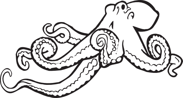 free vector Coloring Book Octopus clip art