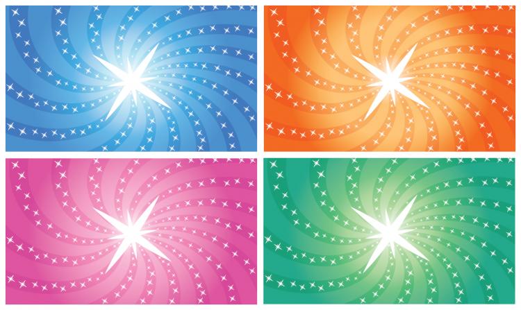 free vector Colourful sunbursts