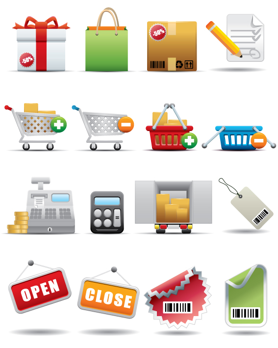 free vector Commerce Icon Set