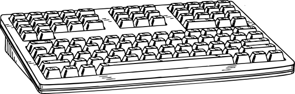 computer keyboard clipart black and white