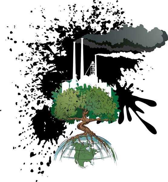 free vector Contaminated material vector illustration of the Earth